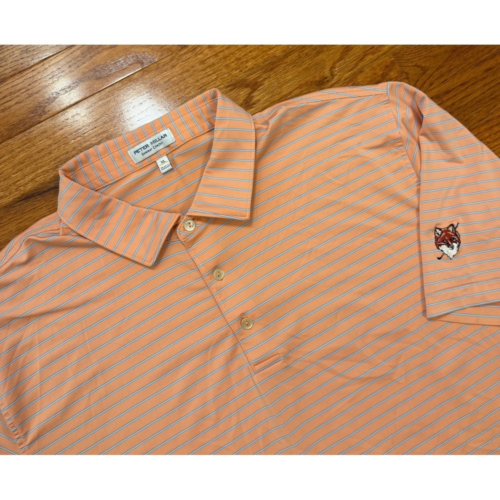 Peter Millar Summer Comfort Applebrook Golf Club Polo Shirt Mens XL Striped